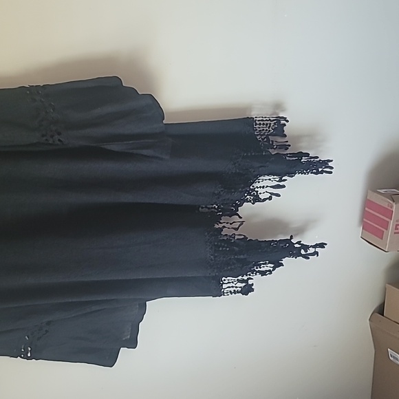 Fringe EmbellishCardigan Gothic Glam Witchy Waterfall Sweater Long Sleeves  SZ1X - Picture 9 of 12